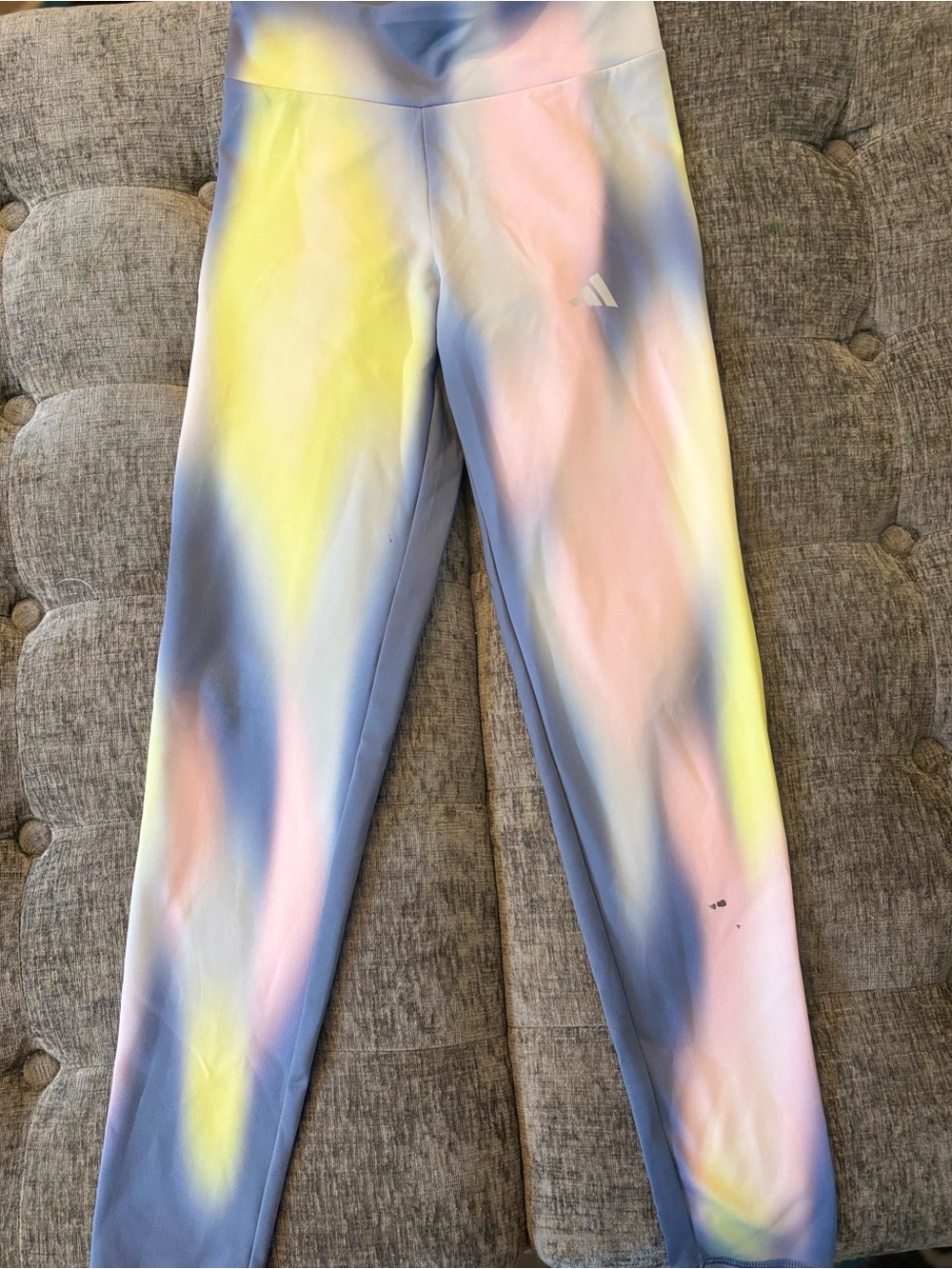 adidas Kids Pastel Tie-Dye Leggings - Blue, Pink, Yellow